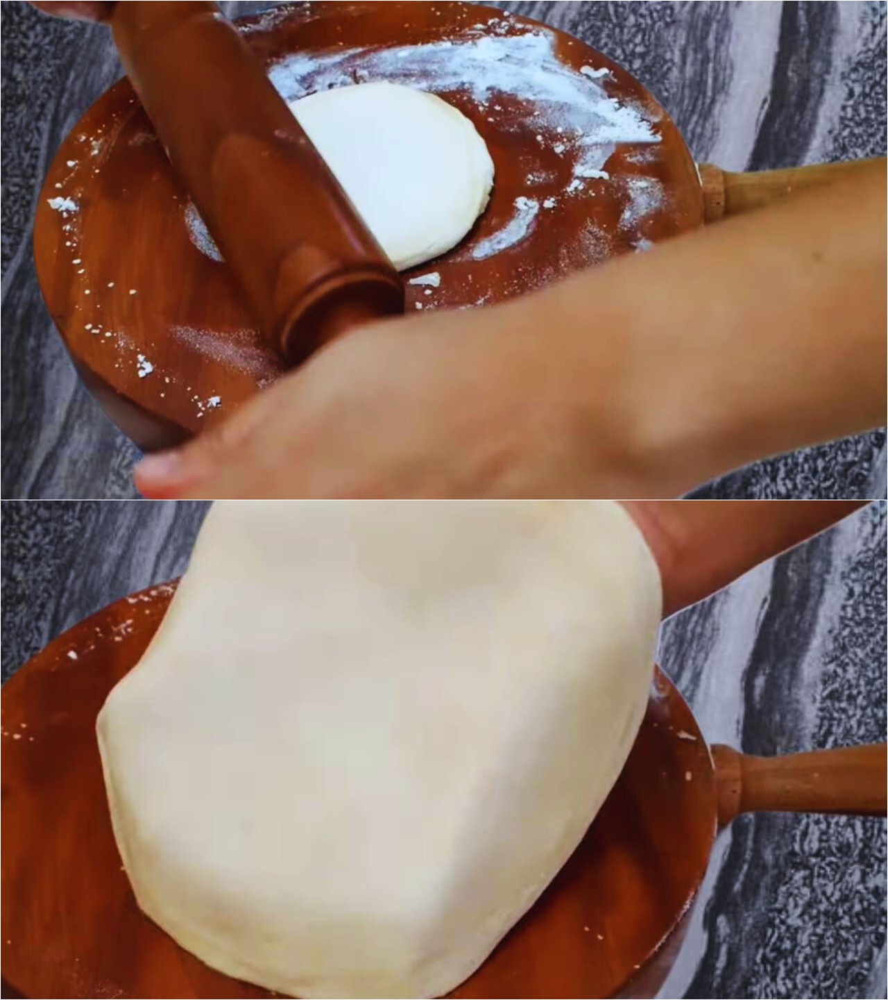 Making a large thin roti 