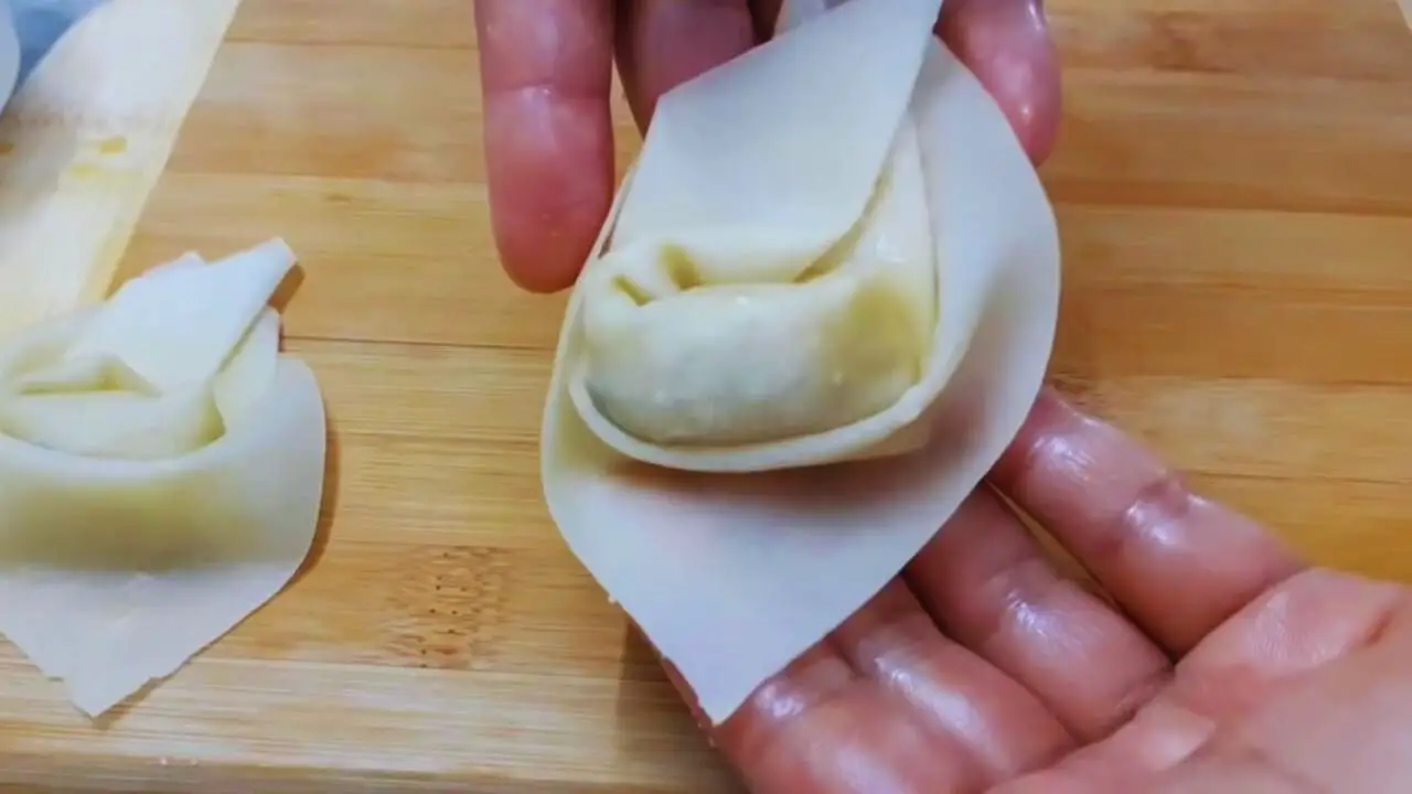 Perfectly shaped chicken wonton 