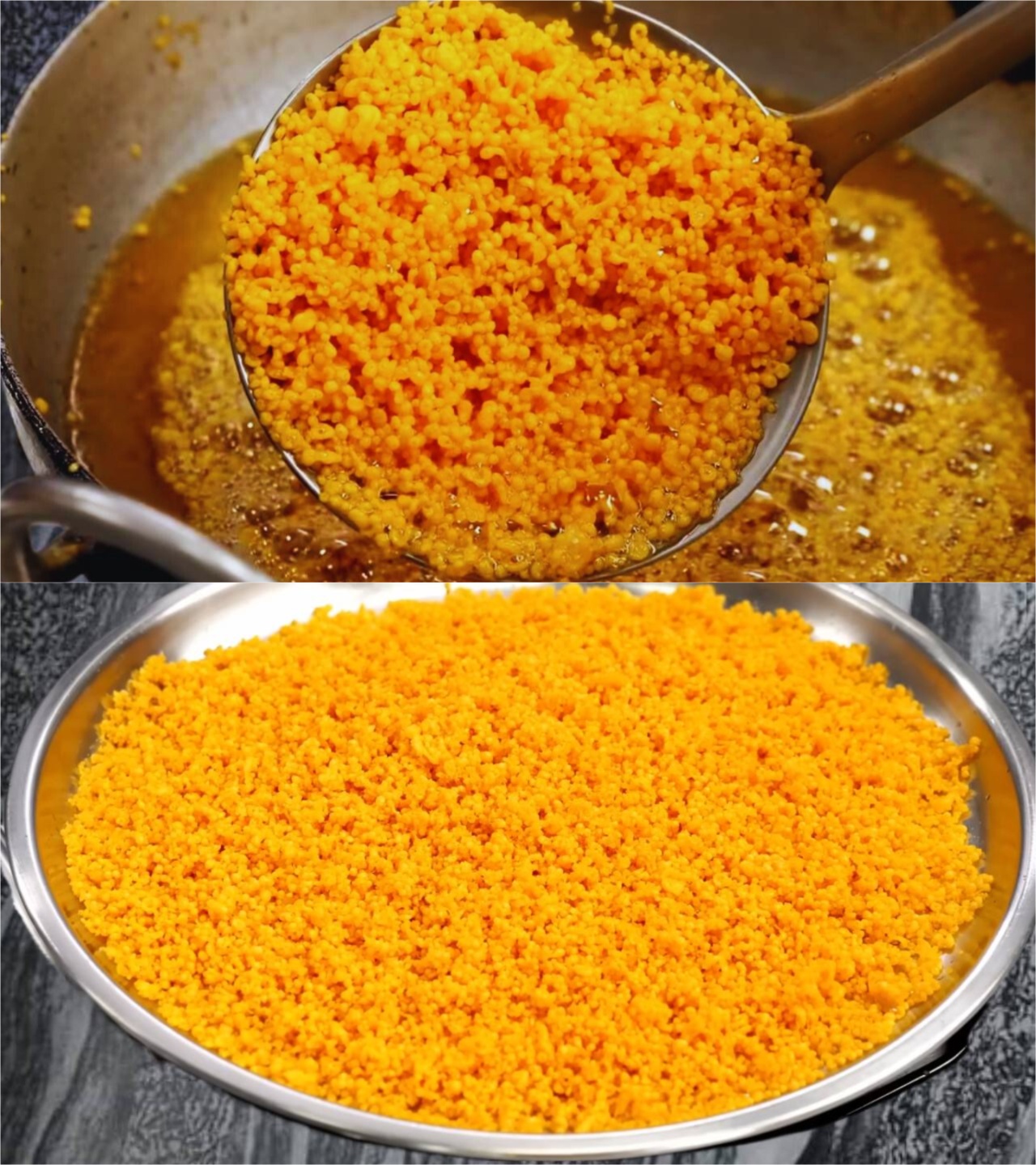 Removing fried boondis