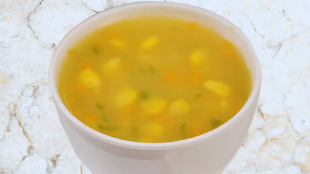 Sweet Corn Vegetable Soup is ready 