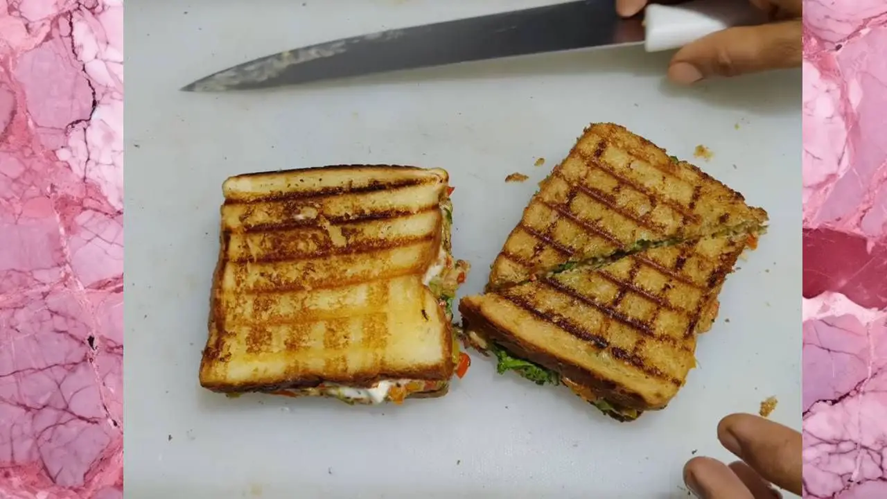 Vegetable Paneer Grilled Sandwich is ready to serve 