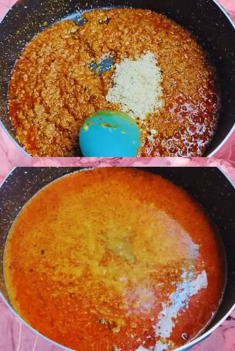 Adding cashew nut powder 