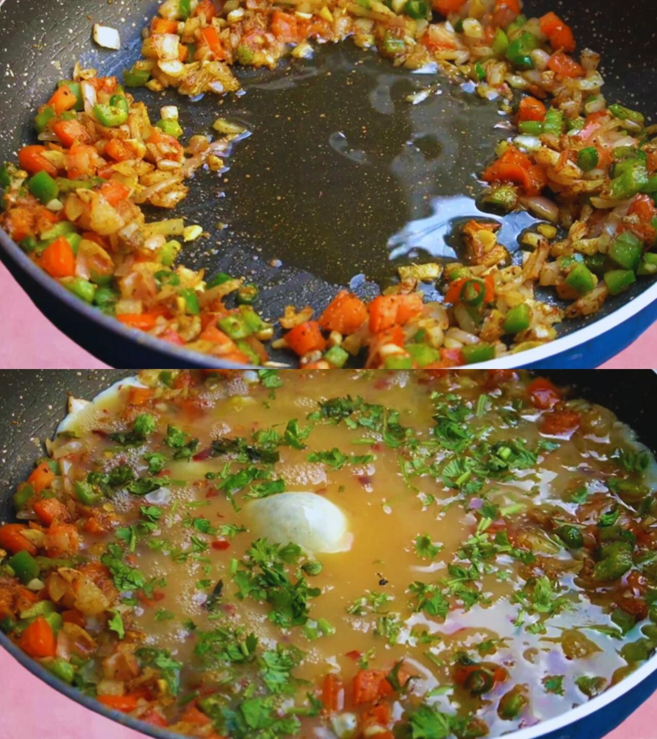 Adding egg mixture 