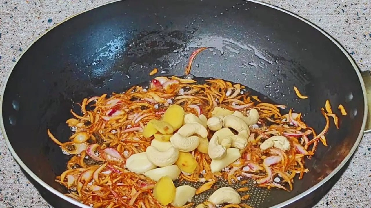 Vegetable kofta recipe step 5 Adding, ginger, cashew nuts and others