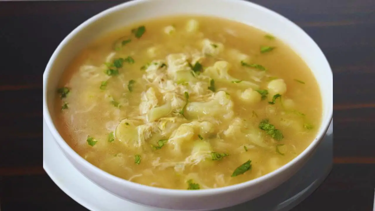 Cauliflower soup served 