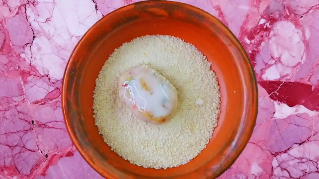 Vegetable nuggets recipe step 8 Coating Vegetable Nuggets with bread crumbs