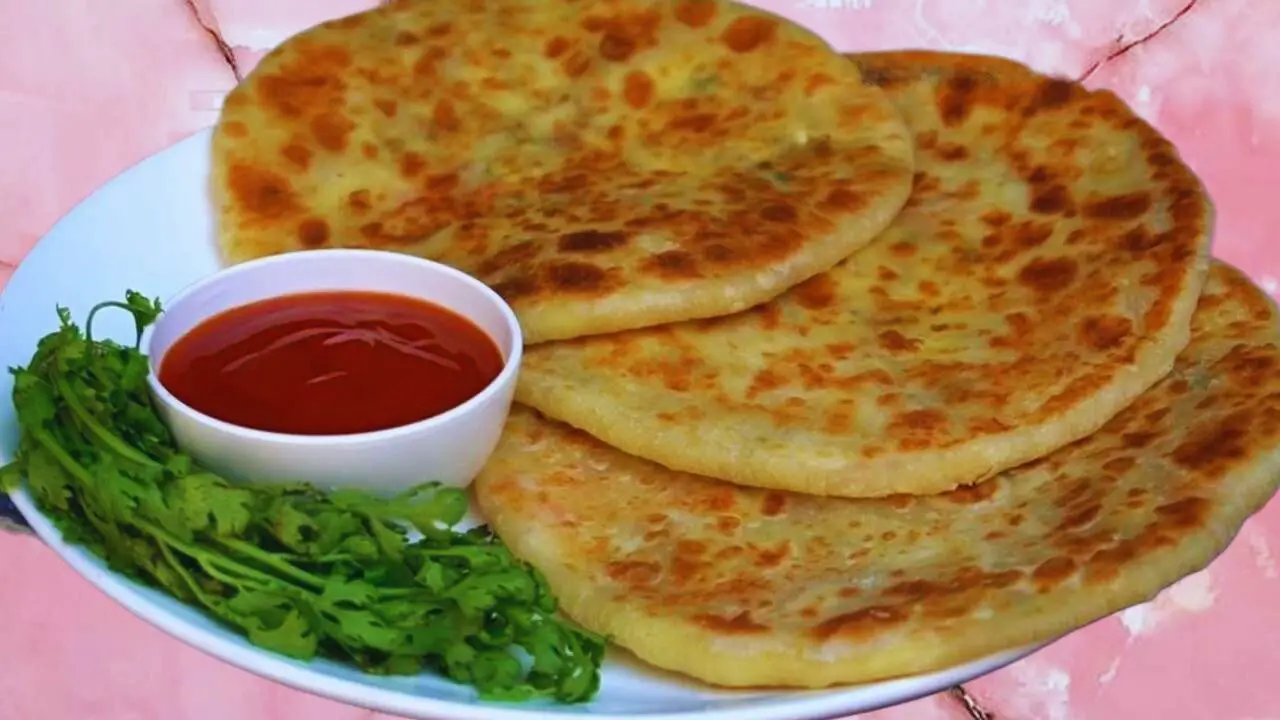 Egg Cheese Paratha served 