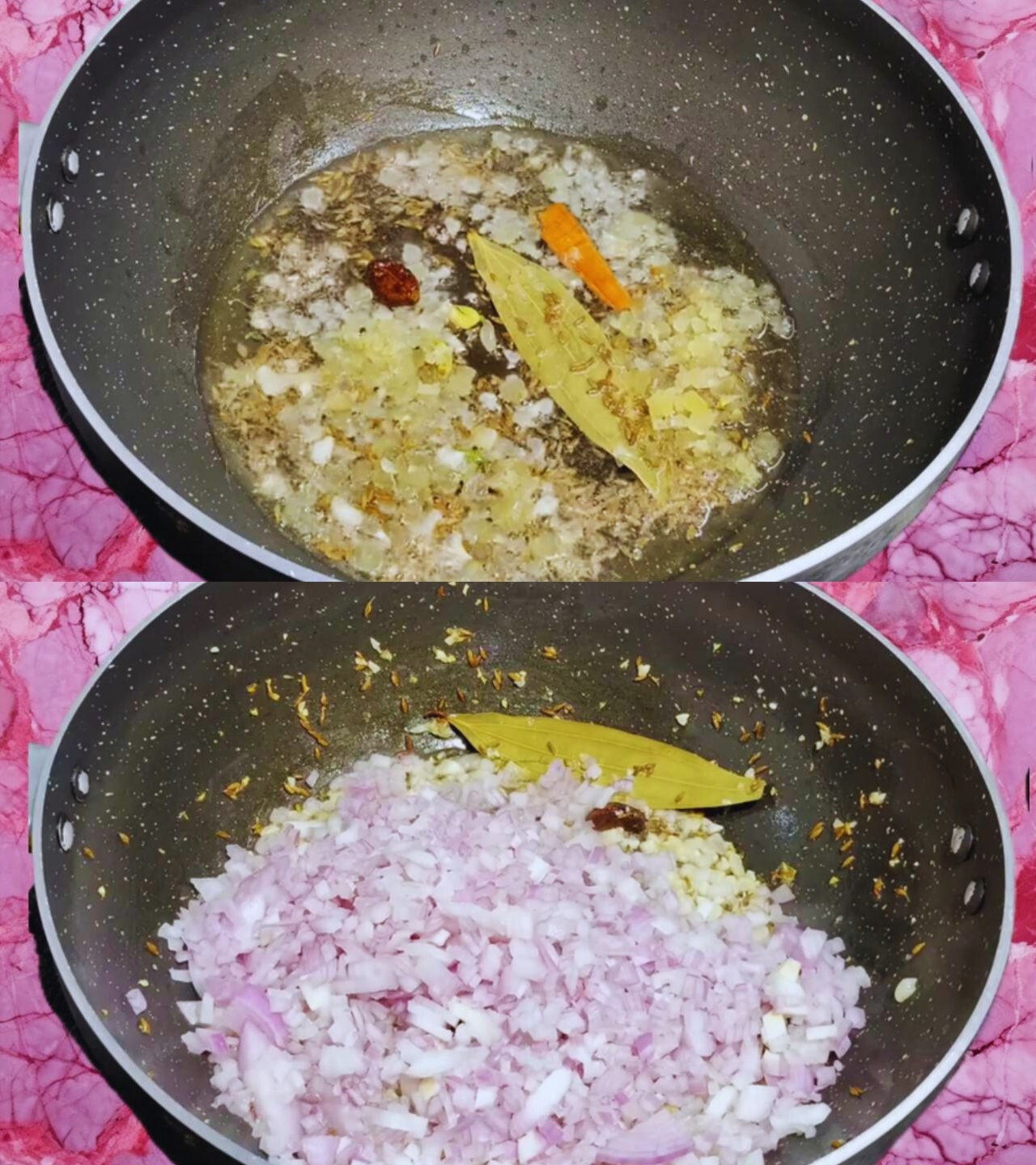 Frying garlic and onions 