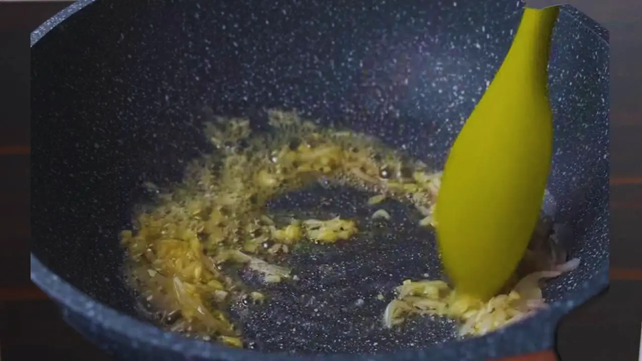 Frying onions and garlic 