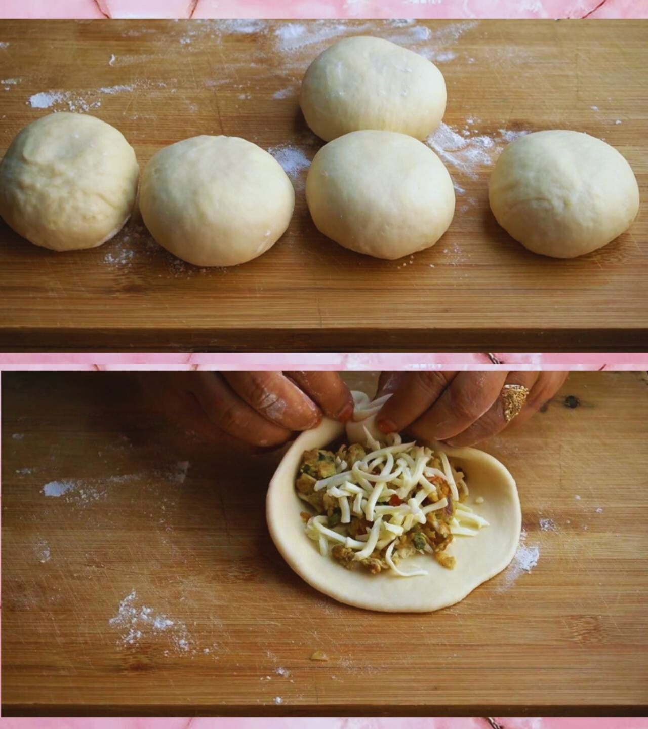 Making the Pedas for Egg Cheese Paratha 