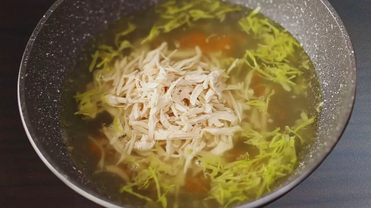 Adding chicken and stock 