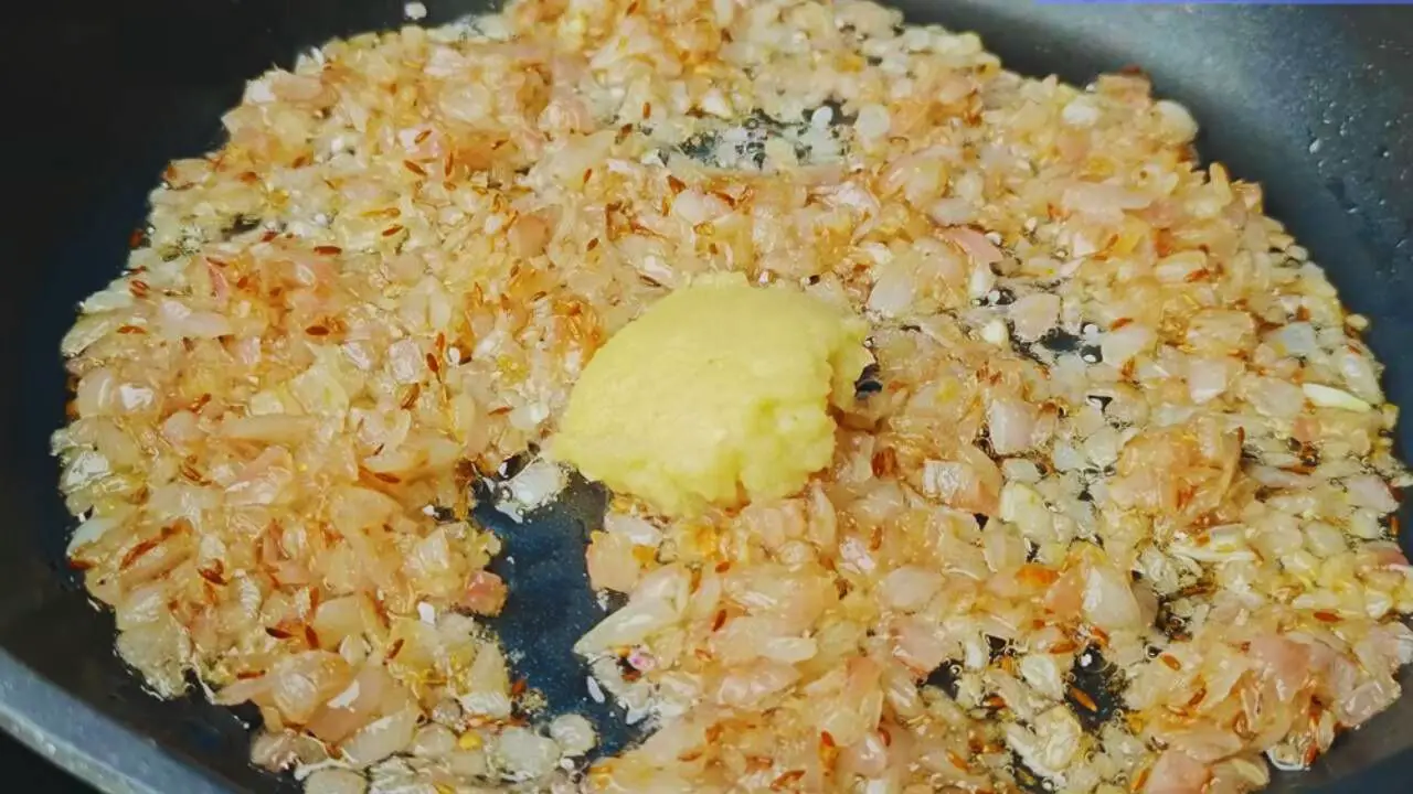 Egg tikka masala recipe step 3 Adding ginger garlic paste