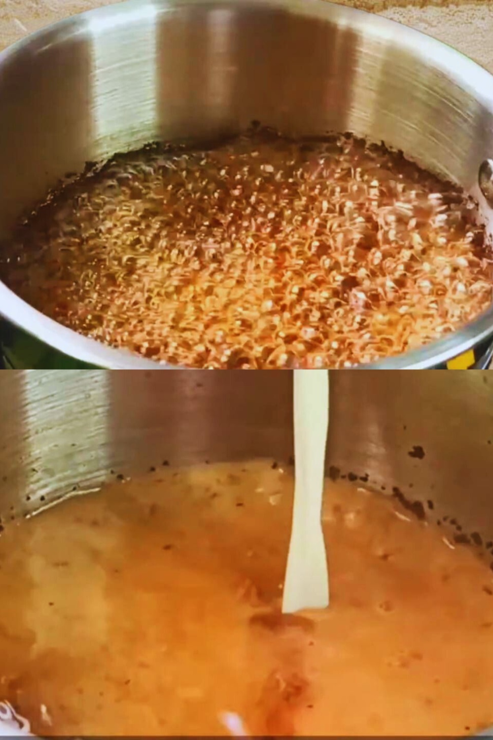 Adding milk 