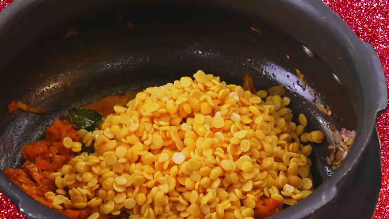 Adding soaked dal