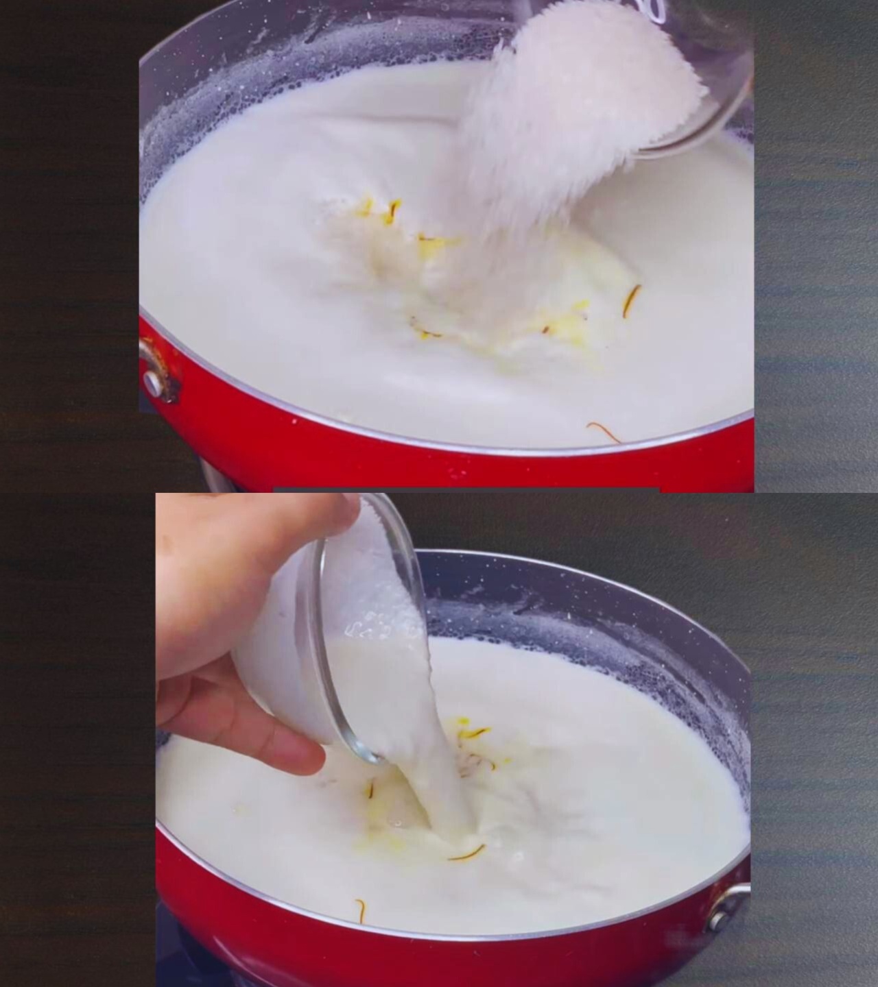 Adding sugar and almond paste 