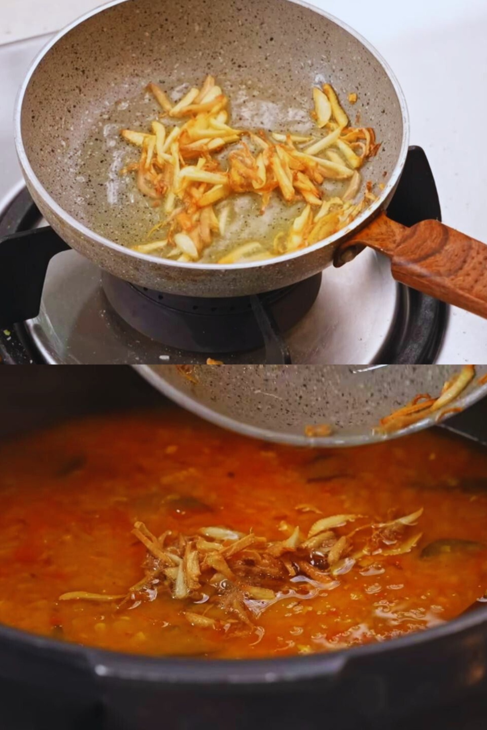 Adding tadka