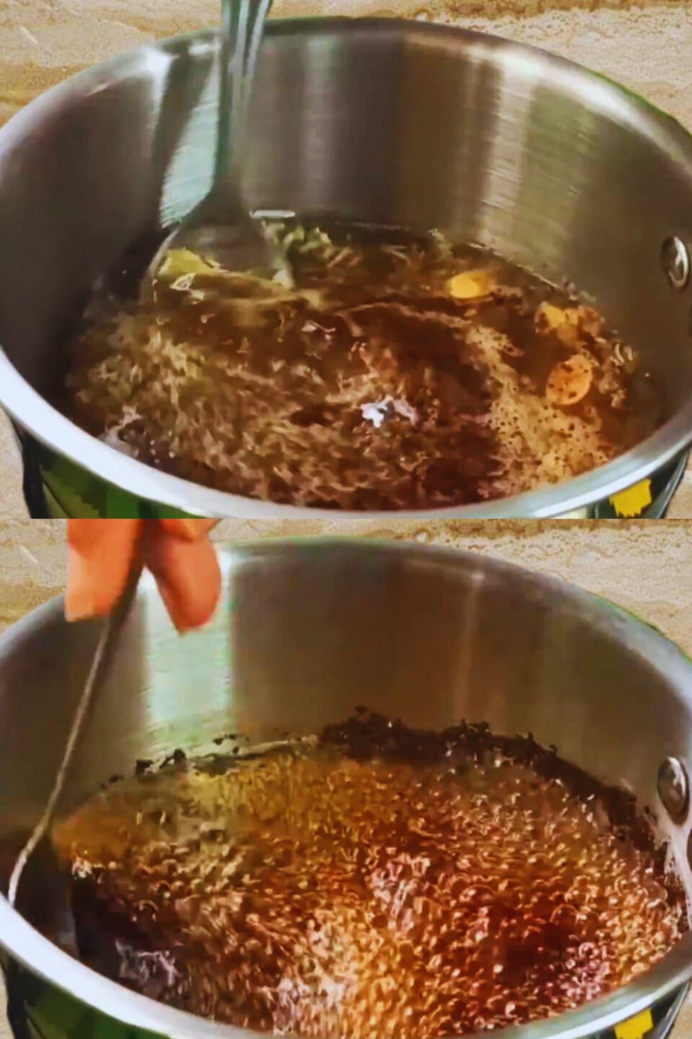 Adding tea leaves 