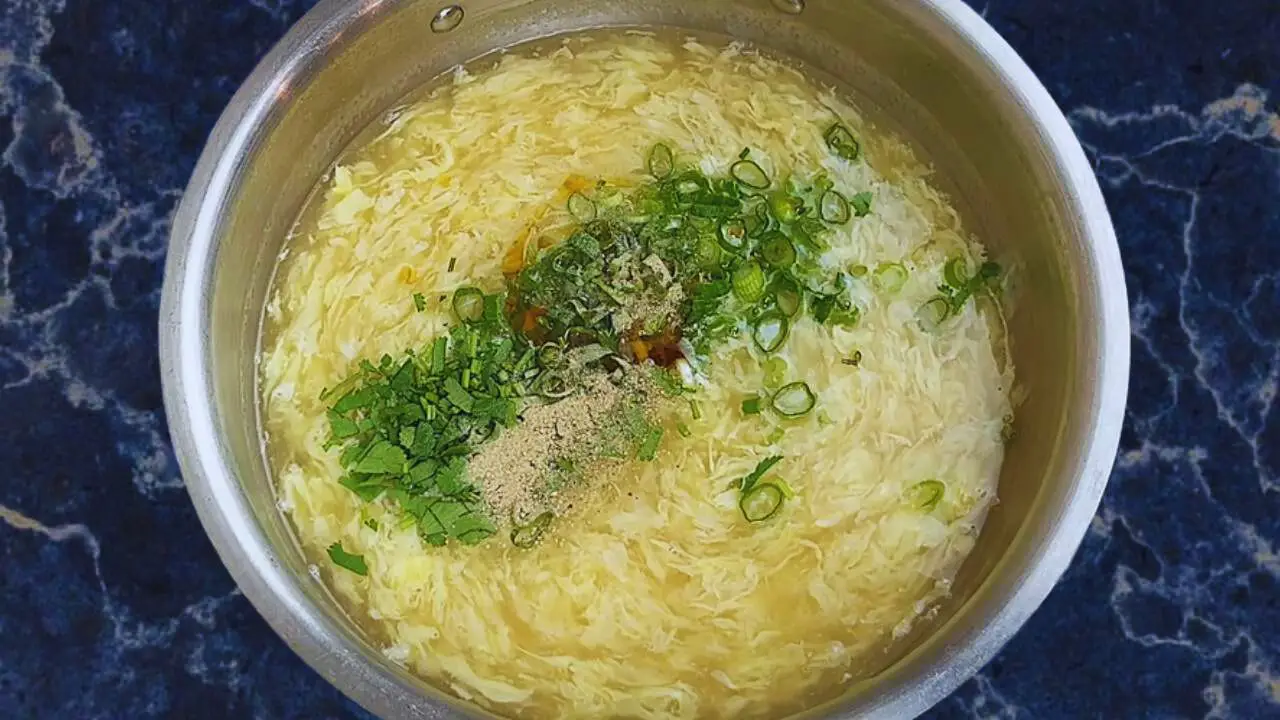 Adding the greens and pepper powder 