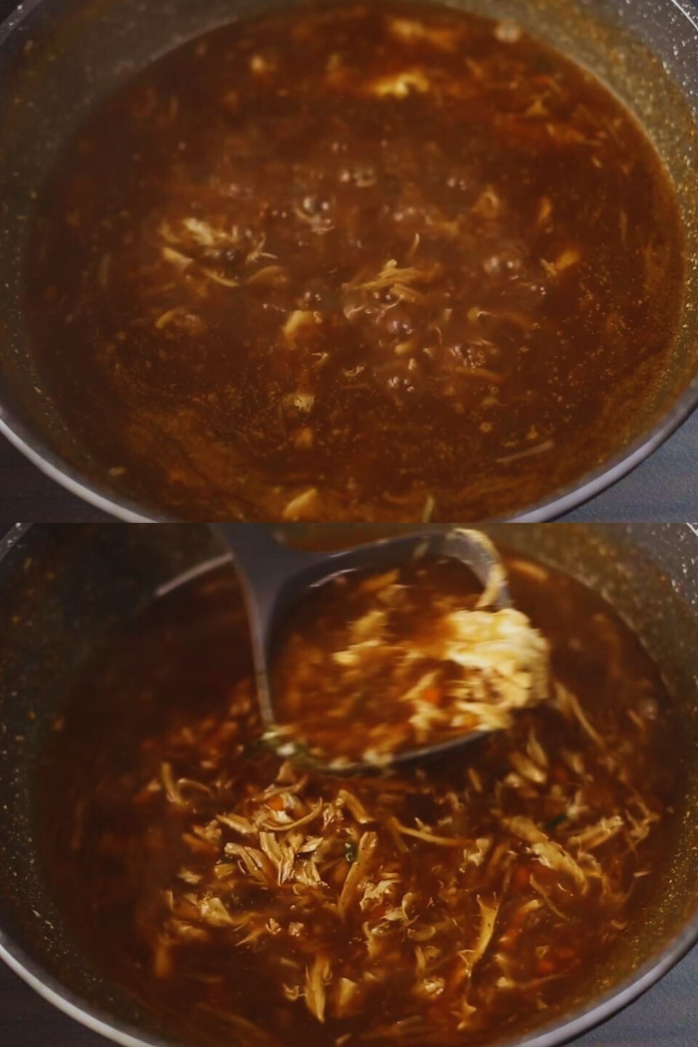 Checking consistency of Chicken Hot and Sour Soup 