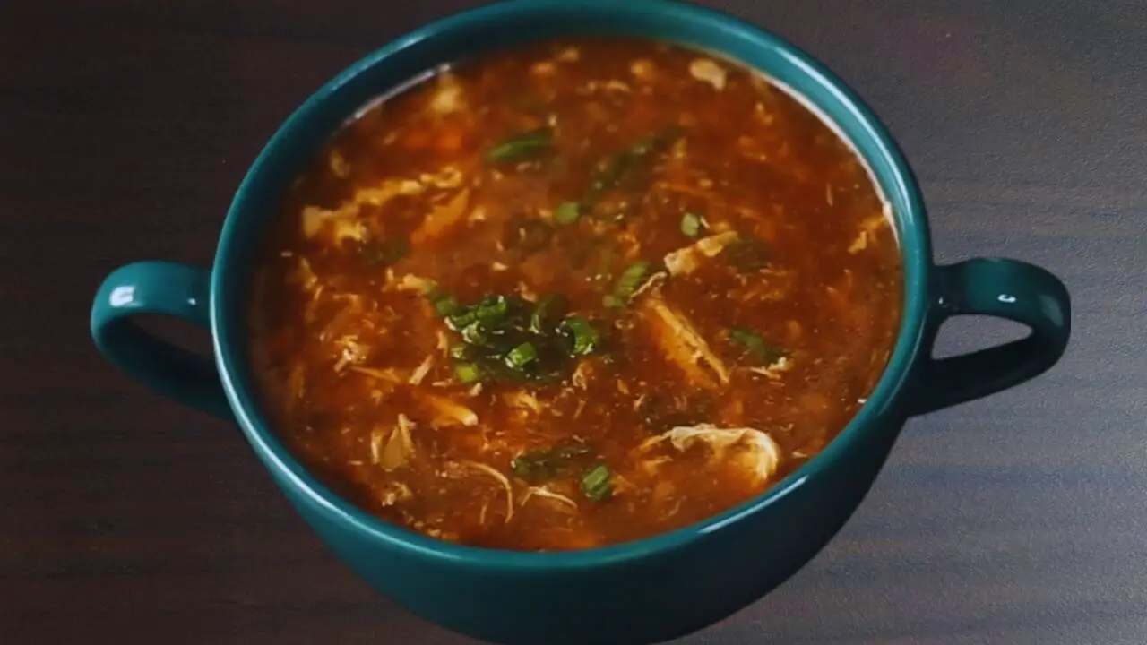 Chicken Hot and Sour Soup served 