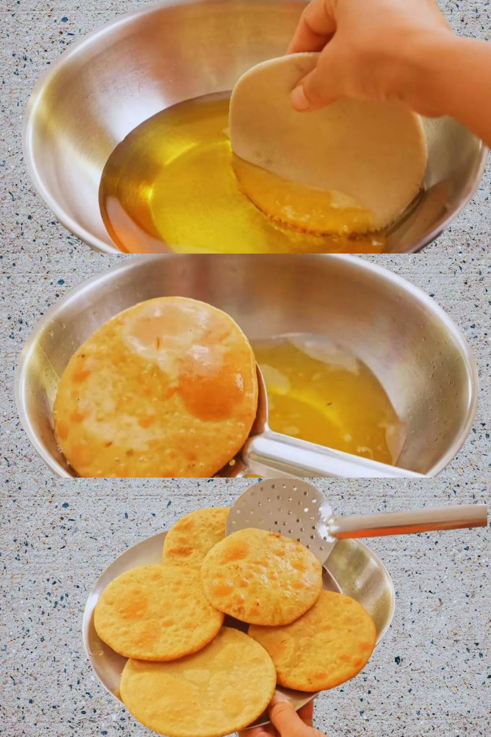 Dal puri recipe step 14 Frying Dal Puri