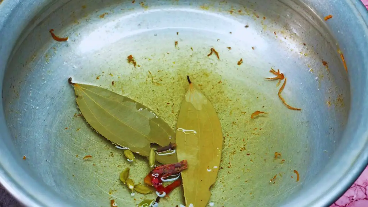 Mutton korma recipe step 3 Frying whole spices