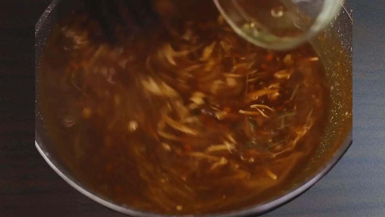 Pouring egg white 