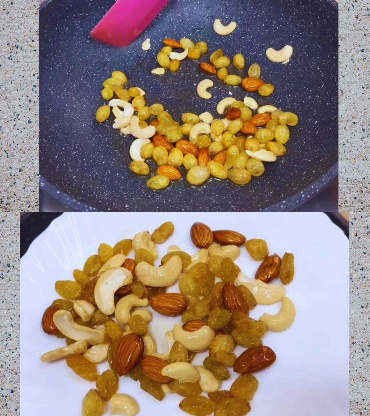 Vermicelli kheer recipe step 2 Removing fried nuts and raisins