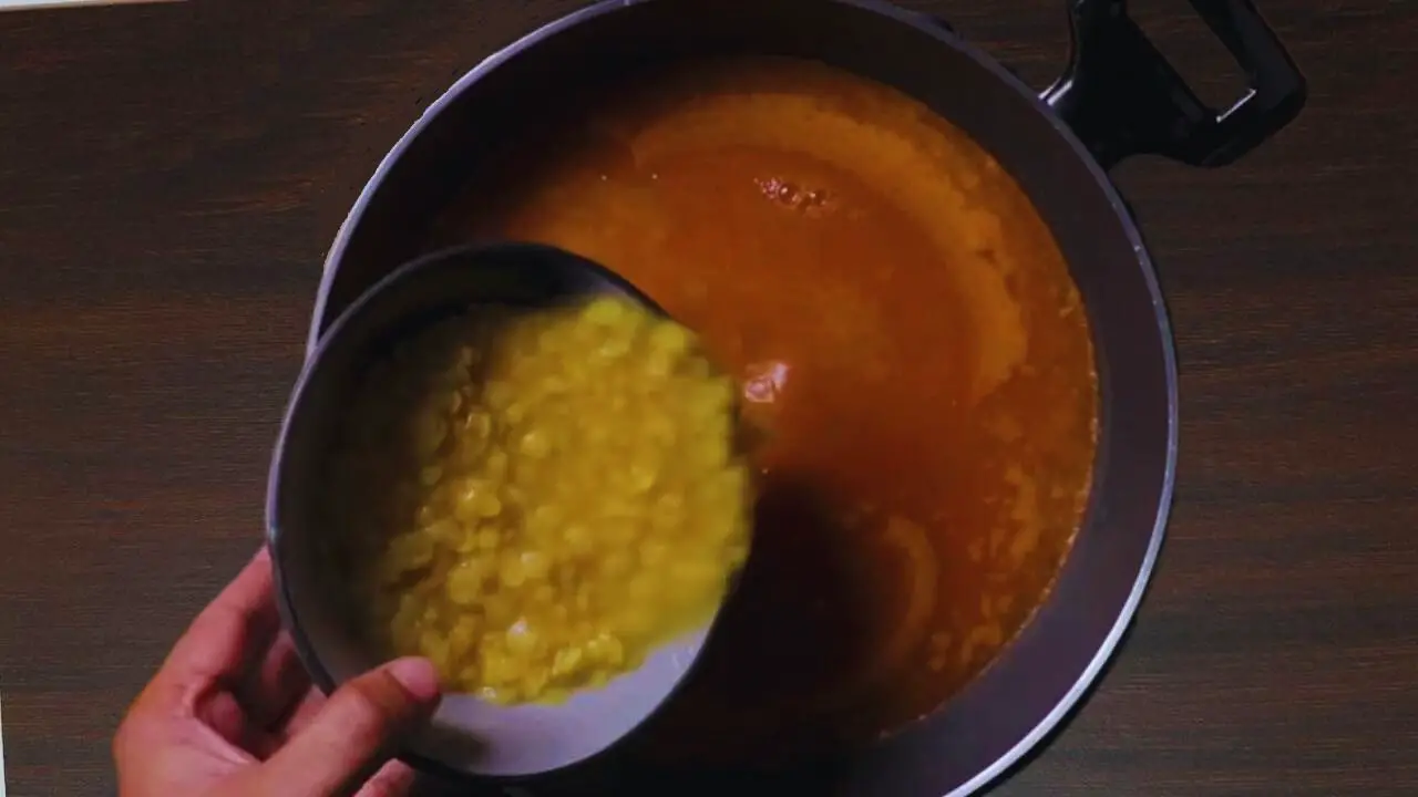 Adding boiled dal