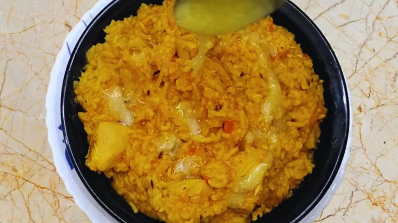 Chicken khichdi recipe step 14 Adding ghee