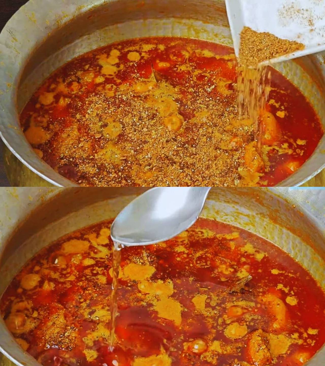 Chicken korma recipe step 13 Adding ground spices and kewra water