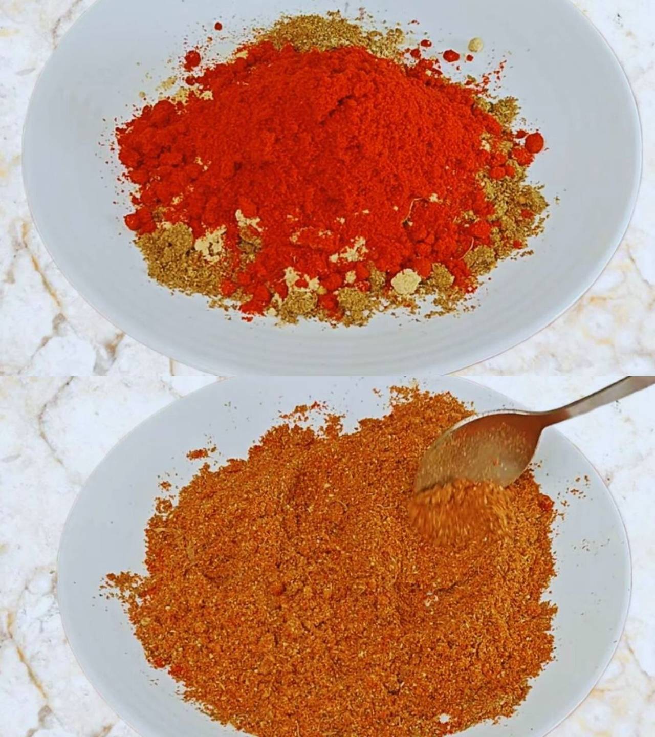 Adding more powdered spices to make nihari masala powder 