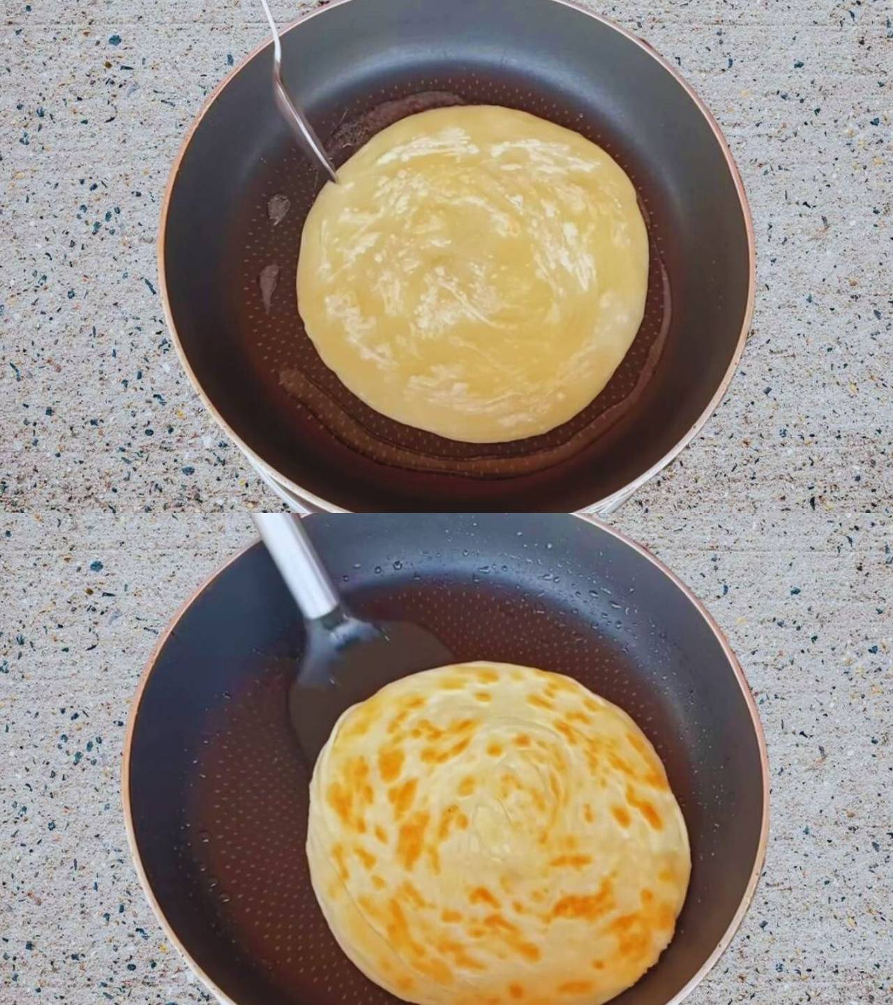 Lachha paratha recipe step 12 Adding oil to Lachha Paratha