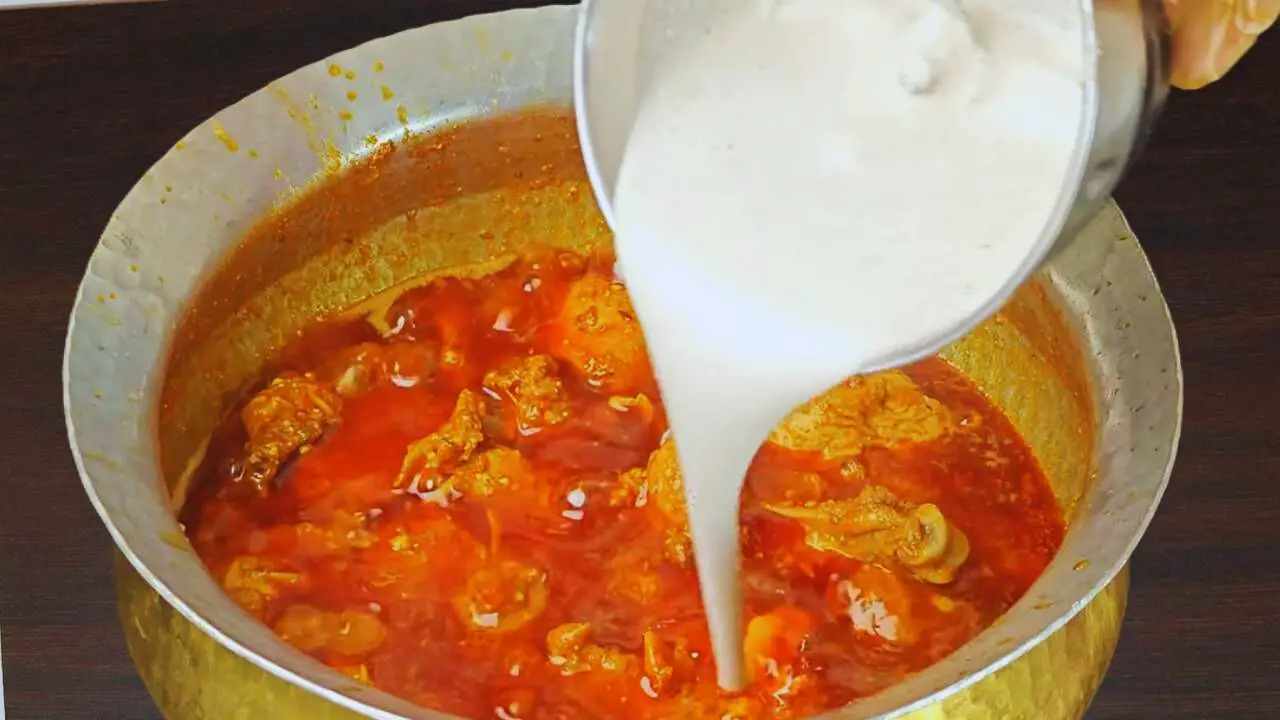 Chicken korma recipe step 10 Adding poppy seeds and badam paste