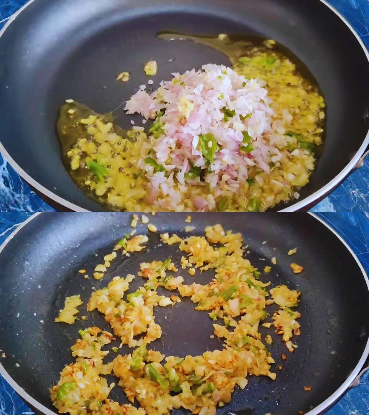 Dimer devil recipe step 3 Frying onions and ginger and others