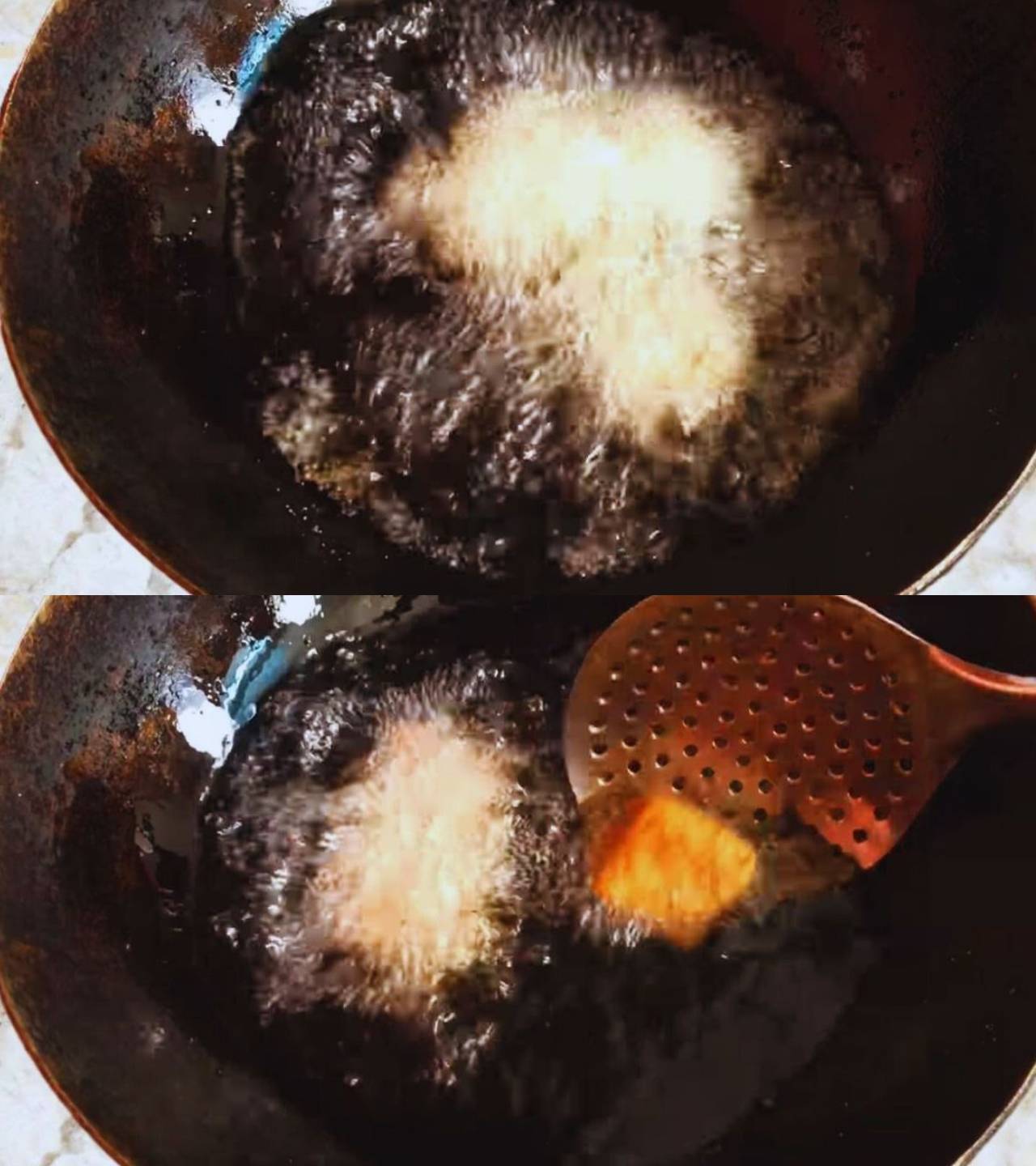 Frying Paneer Pockets 