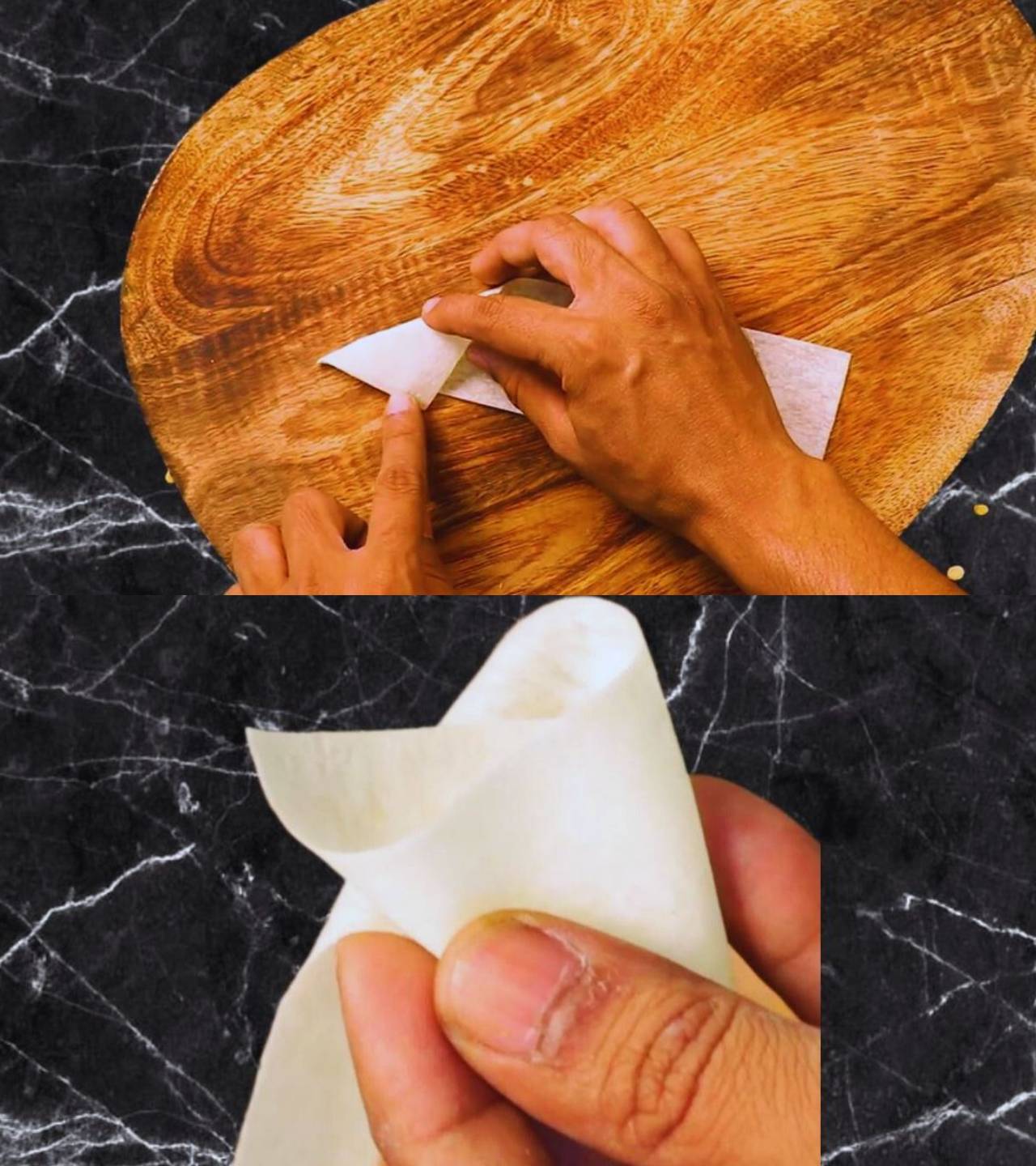 Chana dal samosa recipe step 10 Making the samosa cone