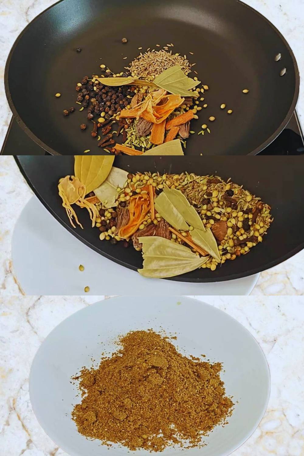 Roasting and grinding whole spices 