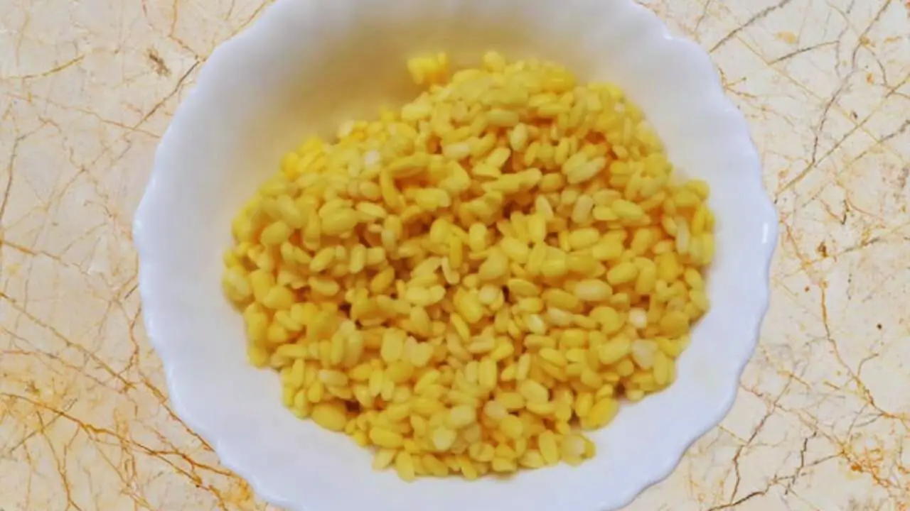 Chicken khichdi recipe step 1 Soaked moong dal