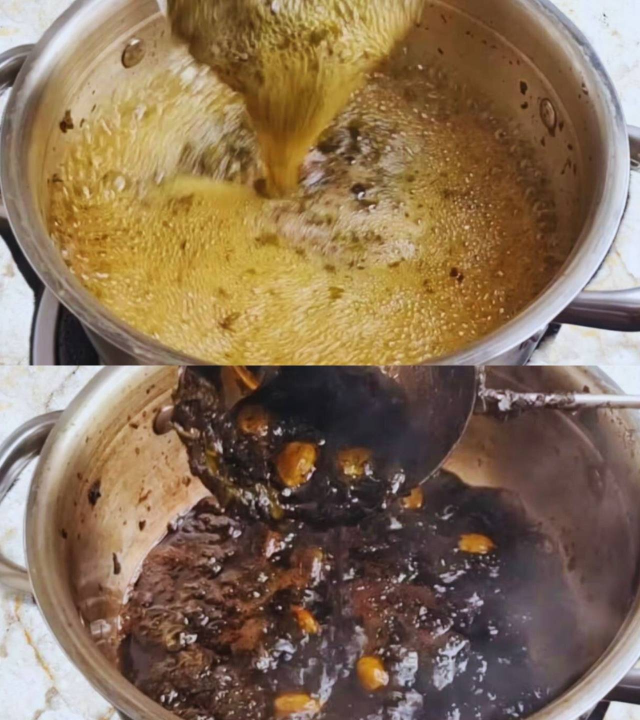 Kashmiri pink tea recipe step 2 Tea reduced and changed color