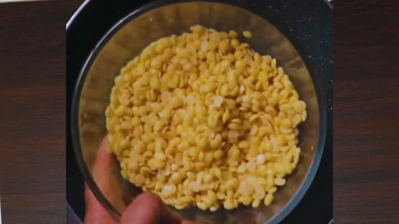 Washed and soaked dal