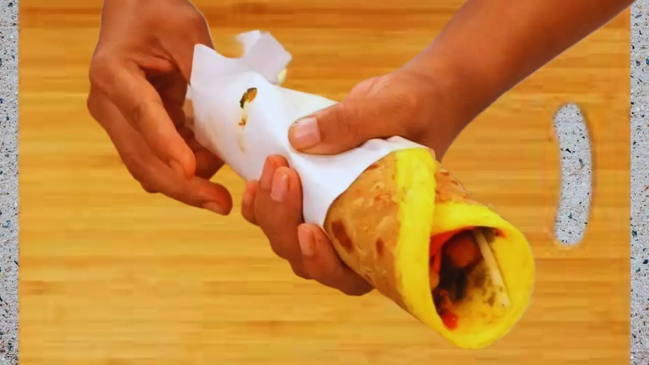 Wrapping the chicken roll 