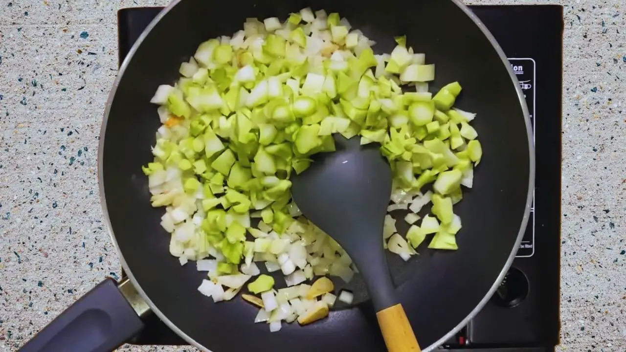Adding broccoli stalks