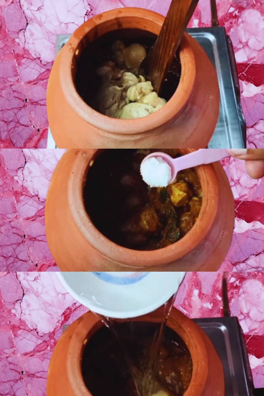 Chicken handi recipe step 13 Adding fried chicken pieces