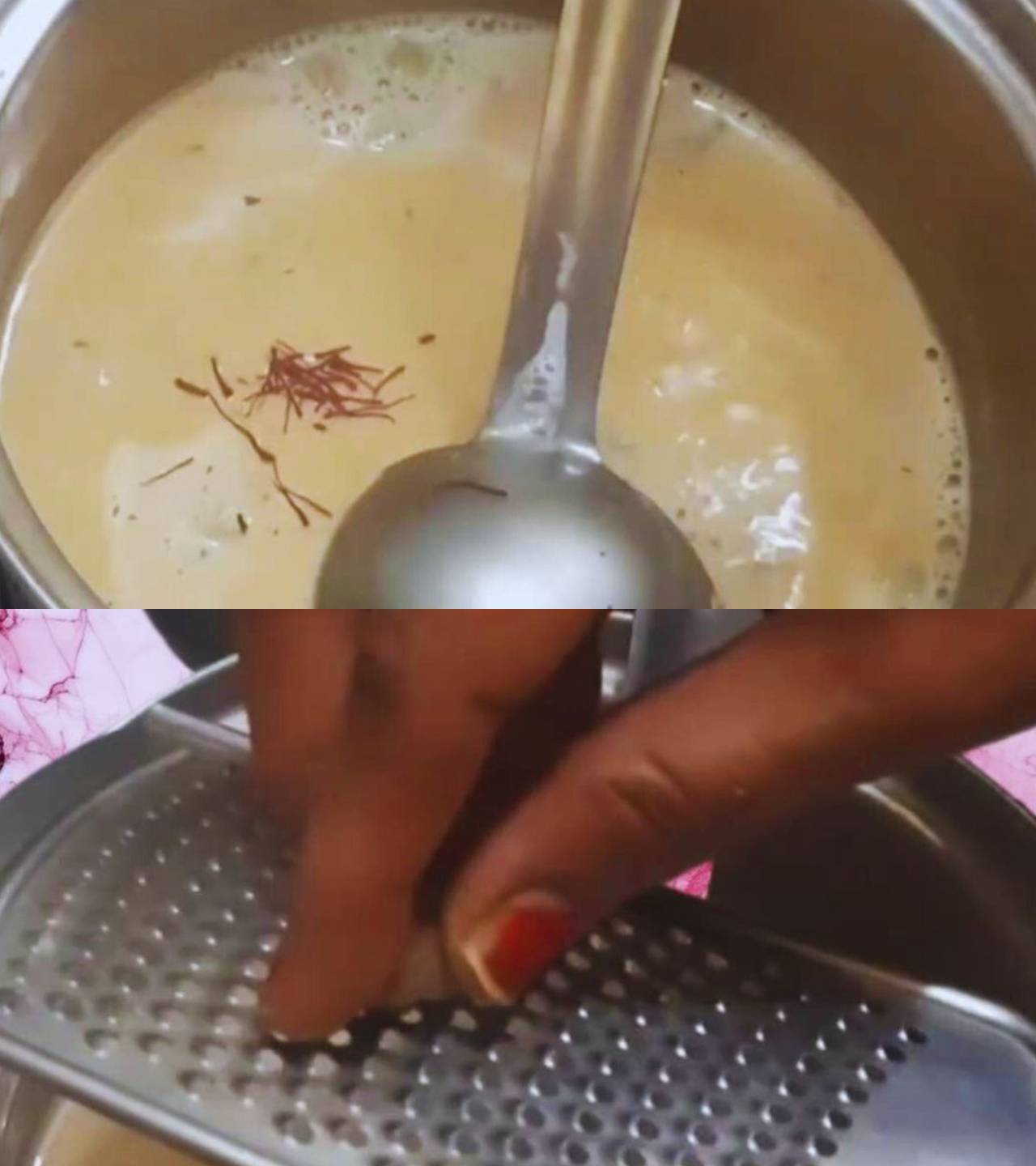 Adding kesar and nutmeg 