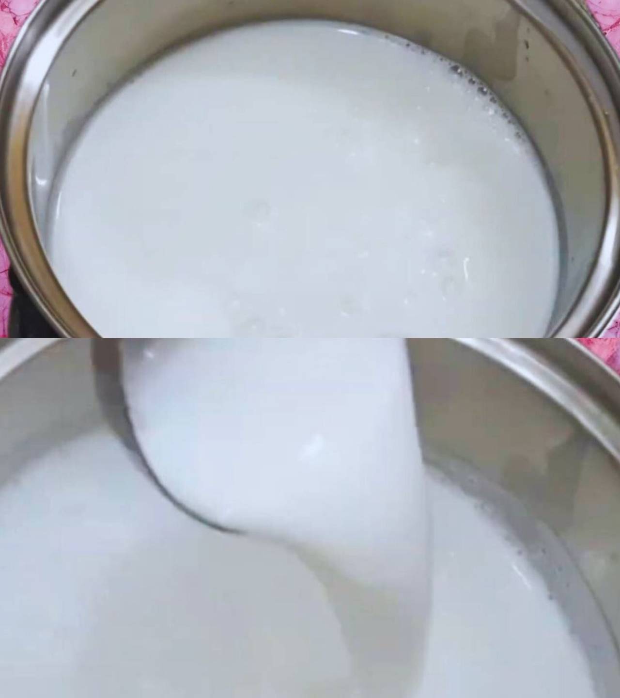 Boiling milk to make Kesar Chai 