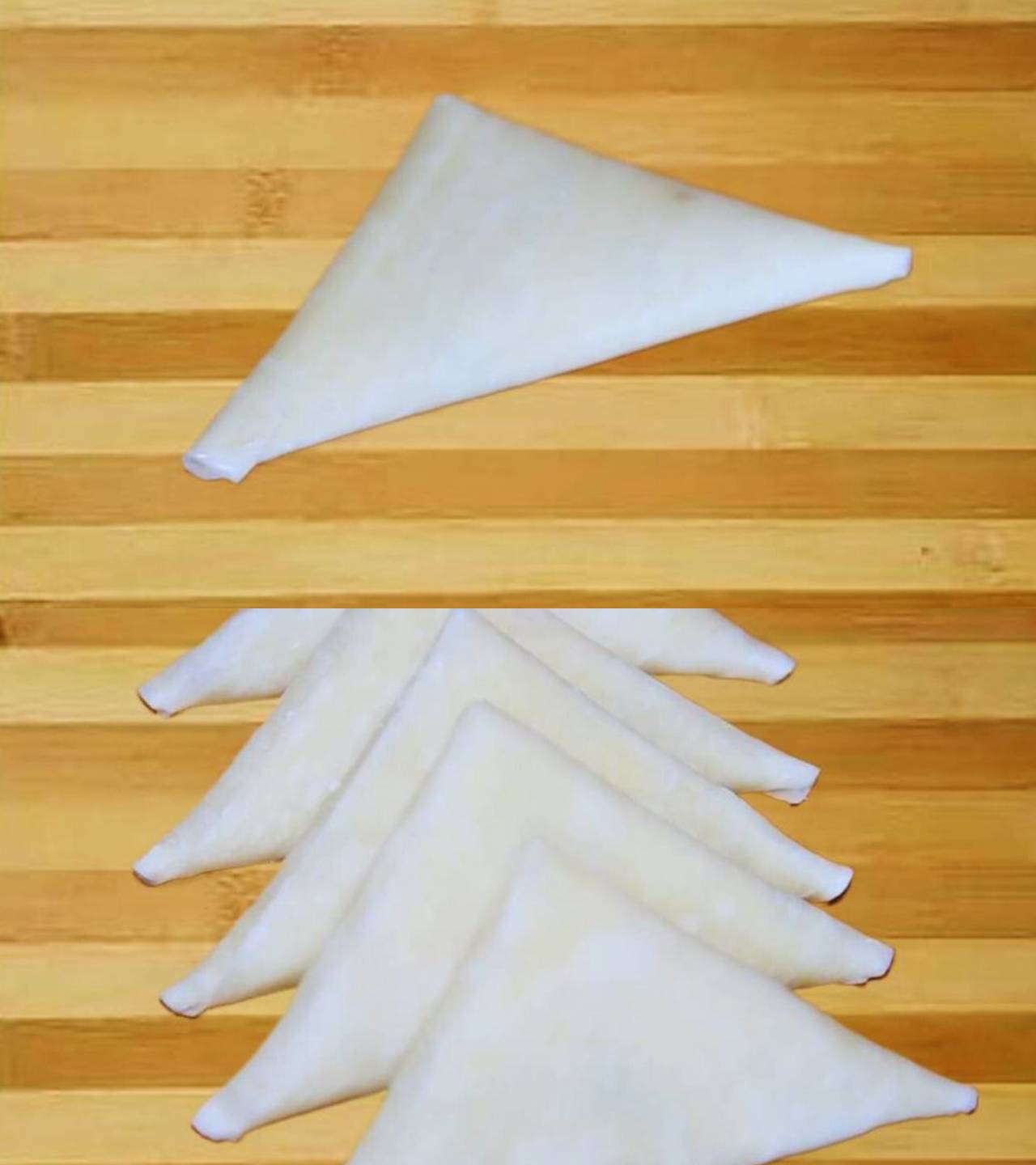 Cheese samosas ready to fry 