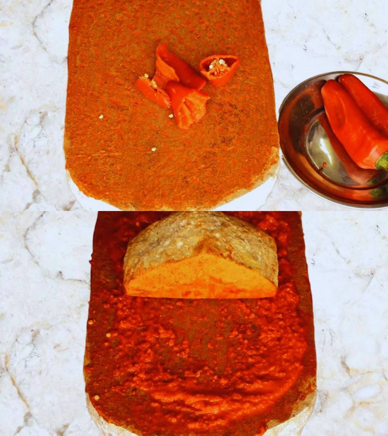 Grinding Mathaniya red chilies 