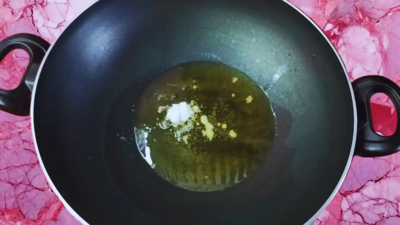 Chicken handi recipe step 6 Heating oil and salt