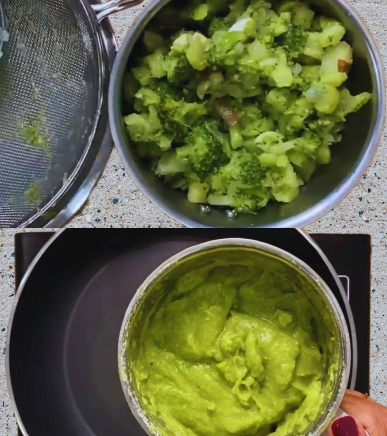 Making broccoli paste 